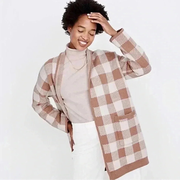 Madewell Minetta Sweater Coat in Buffalo Check Plaid Cardigan Wool Size XS - Picture 9 of 9